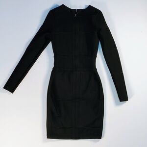 Classic Black Long-Sleeve Bodycon Dress